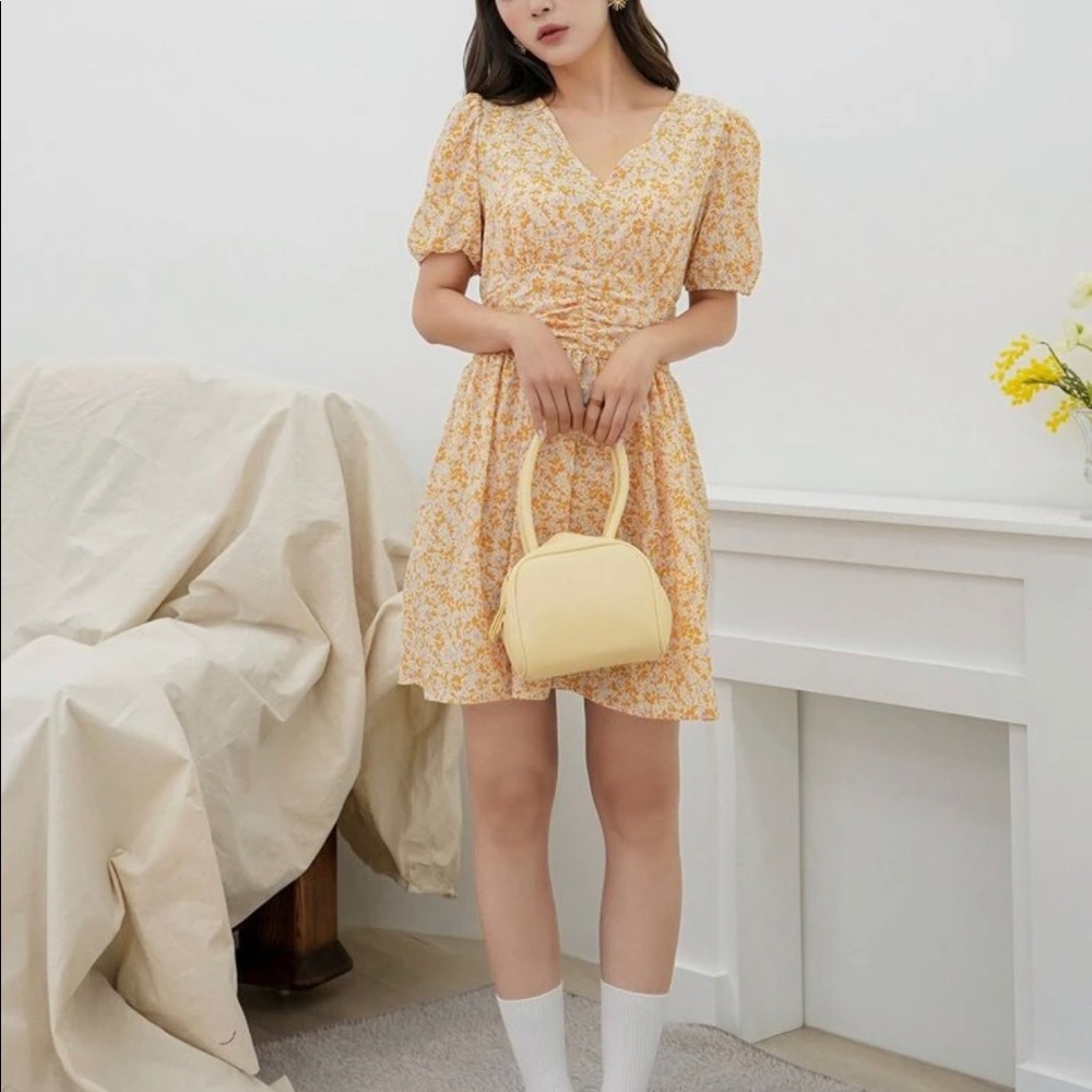 Floral Puff Sleeve A-Line Dress - Picture 4 of 6